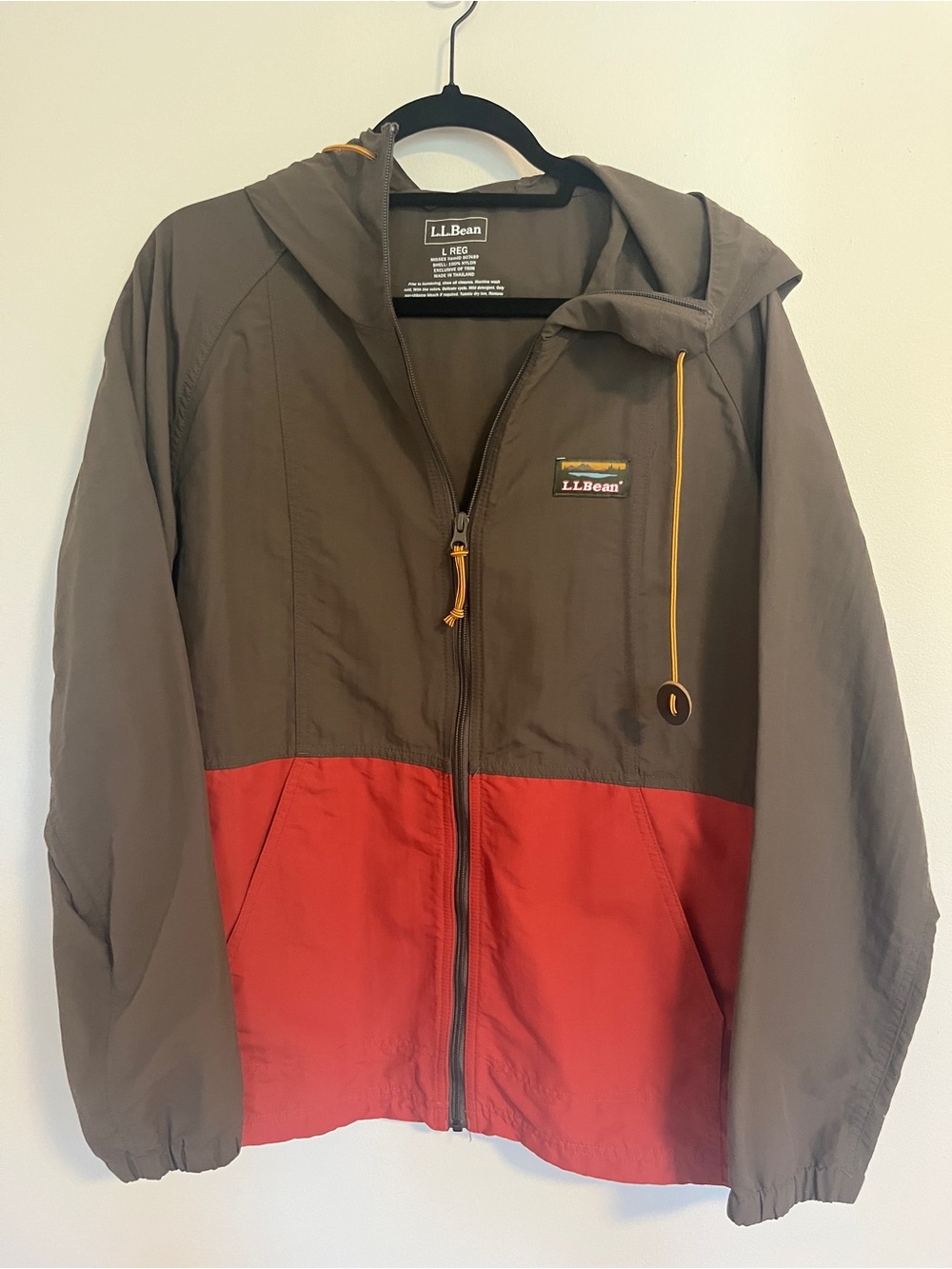 L.L. Bean Two-Tone Brown and Red Windbreaker Jacket